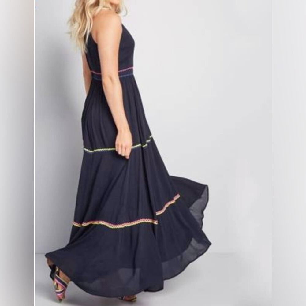 Modcloth Maxi Dress Blue Ribbon Accent BNWOT - Picture 11 of 11